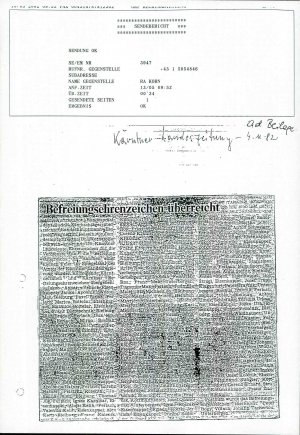 Befreiungsehrenzeuchen überricht  - nosilna