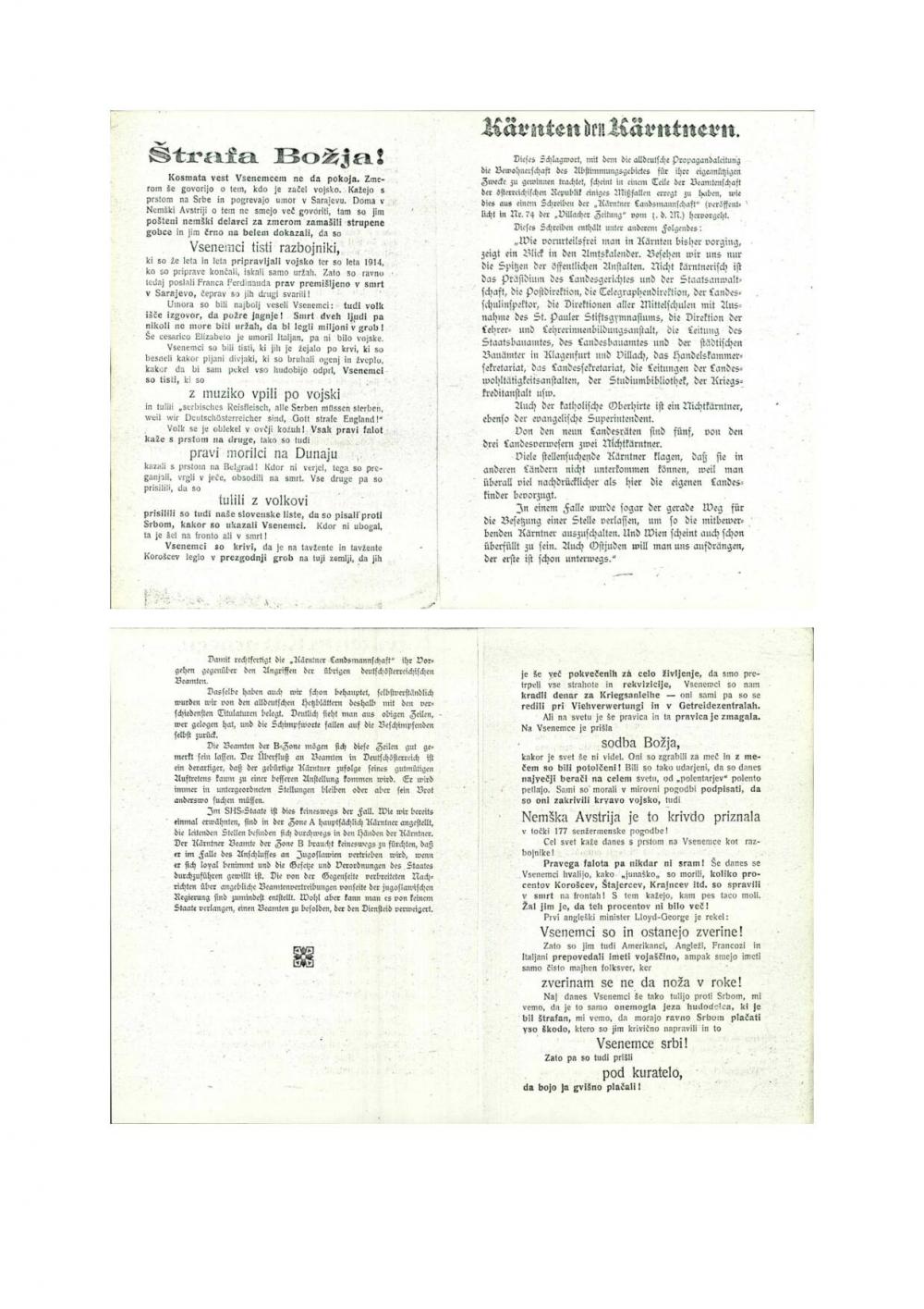 Štrafa božja! : Kärnten den Kärntnern