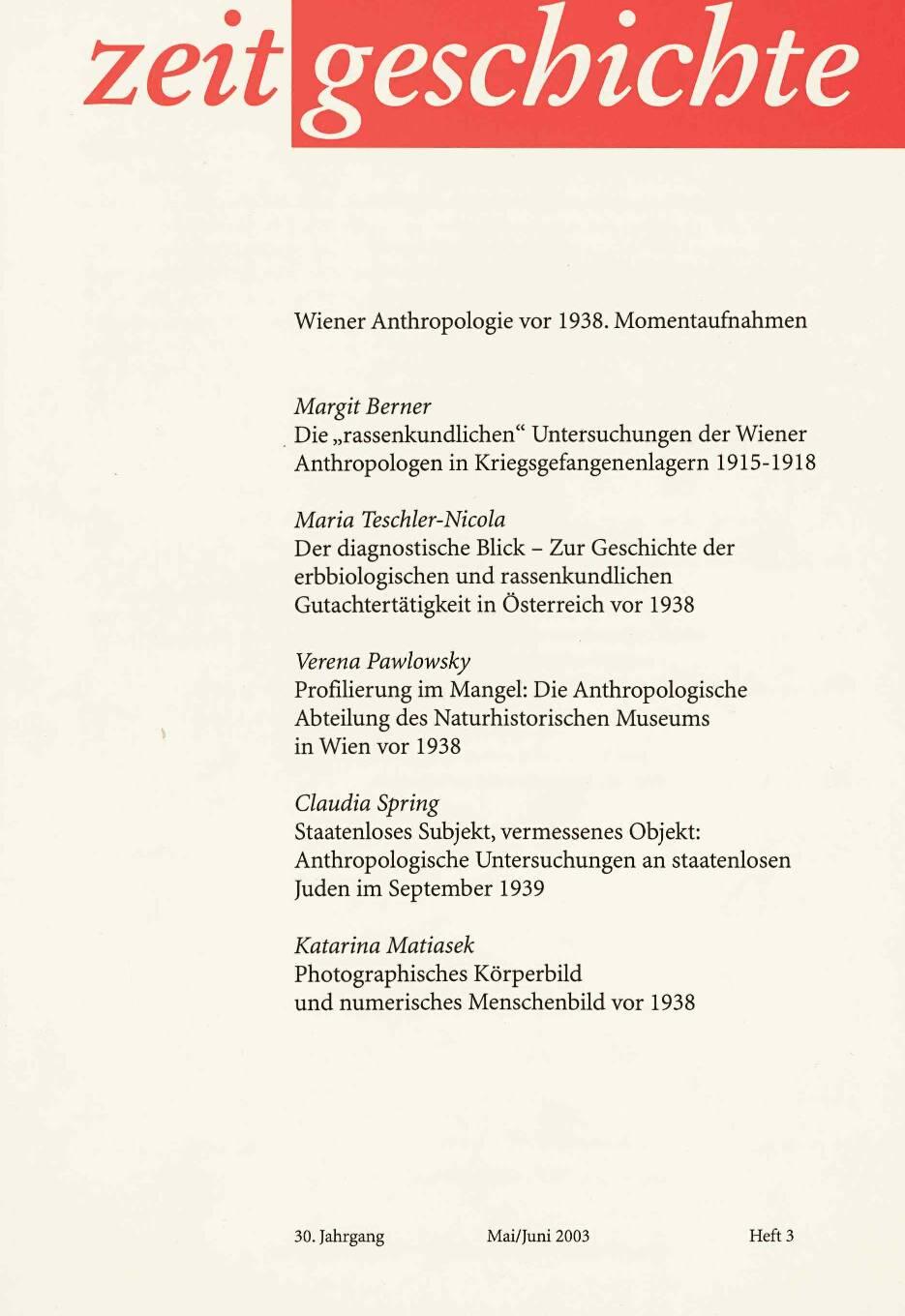 Wiener Anthropologie vor 1938. Momentauf... - nosilna