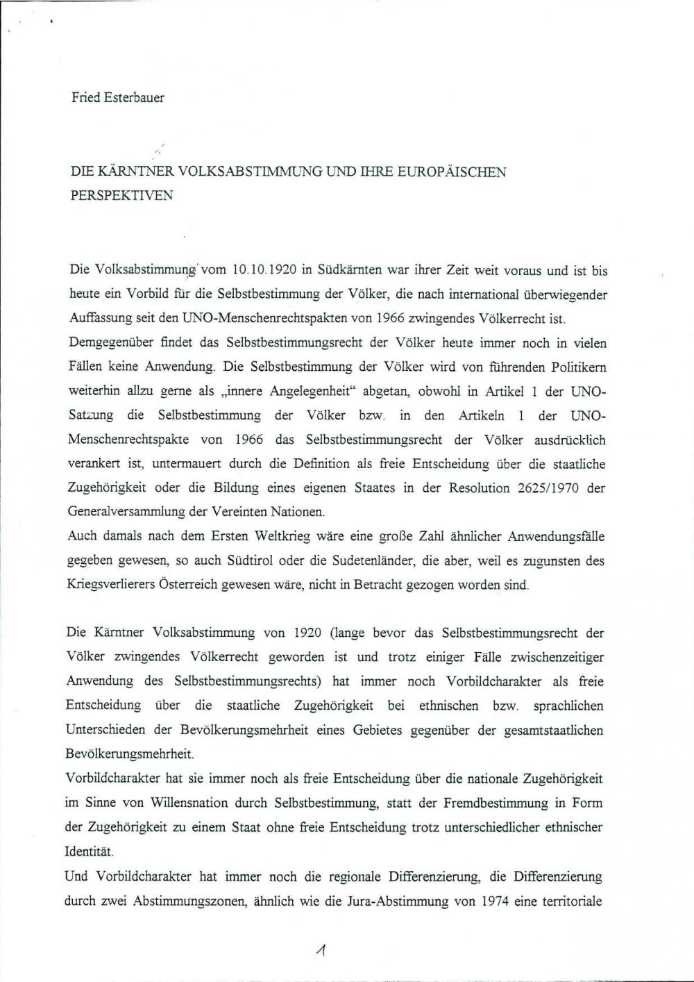 Die Kärntner Volksabstimmung und ihre europäischen Perspektiven