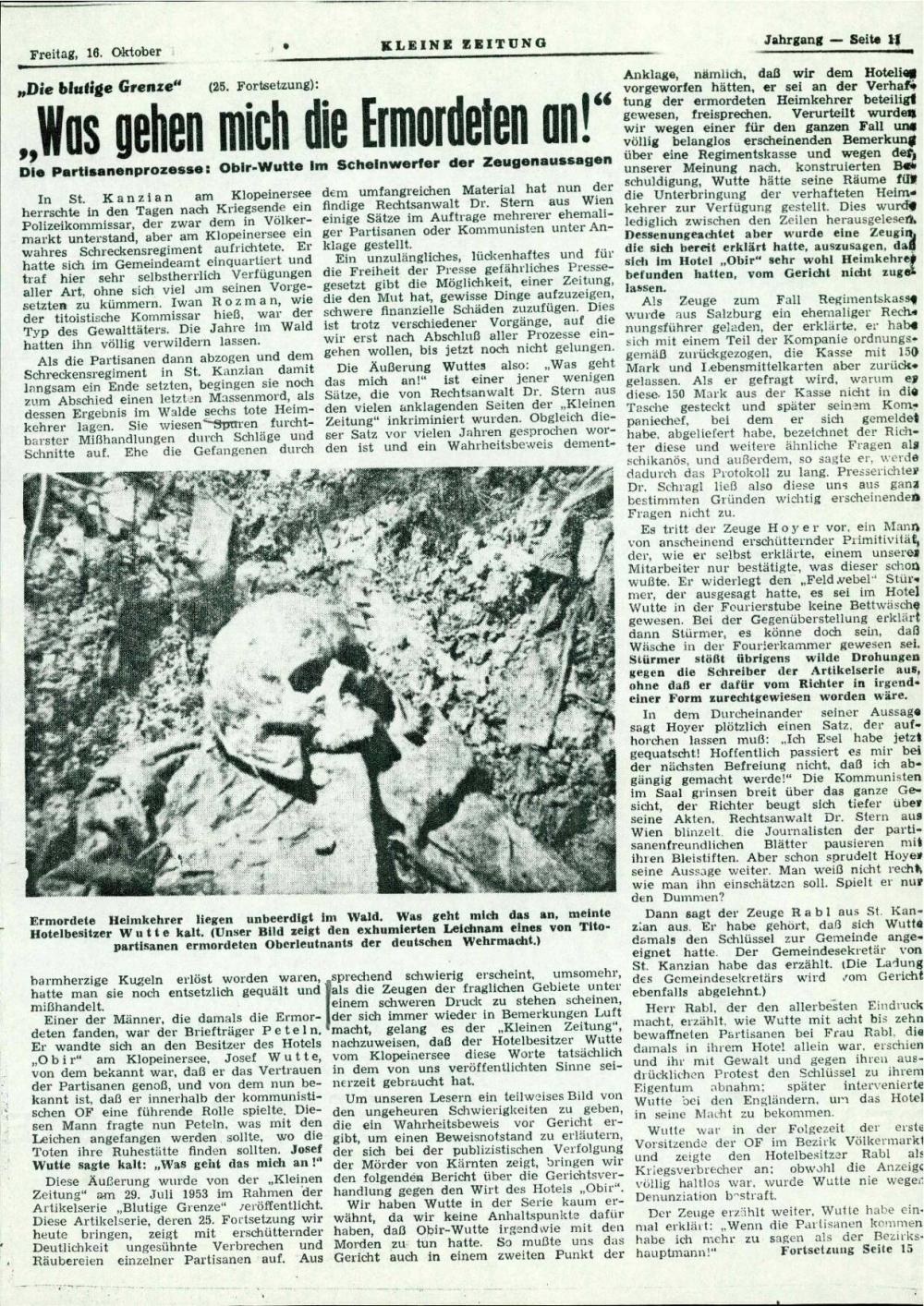Die blutige Grenze (24. Fortsetzung): »Was gehen mich die Ermordeten an!«