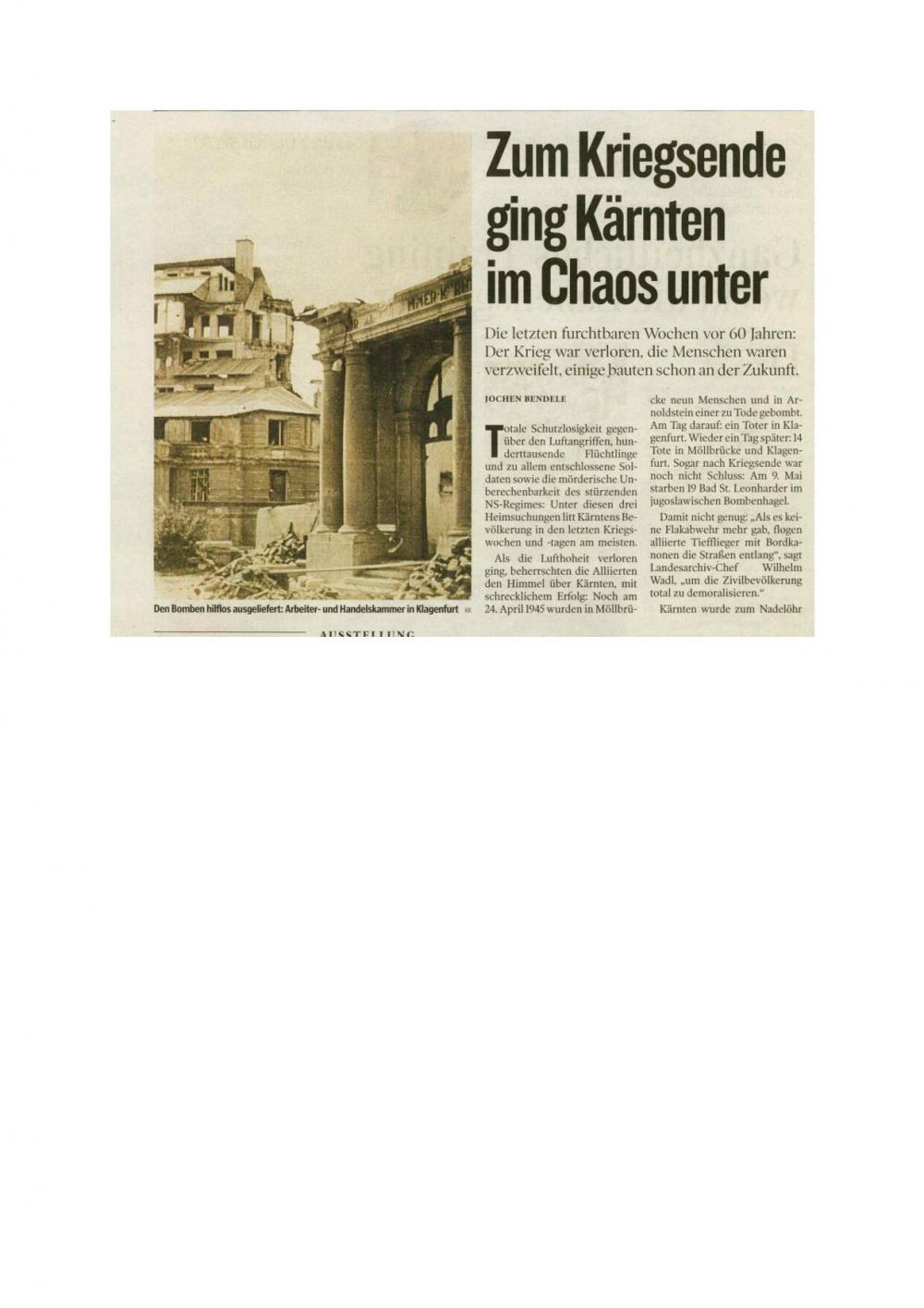 Zum Kriegsende ging Kärnten im Chaos unt... - nosilna