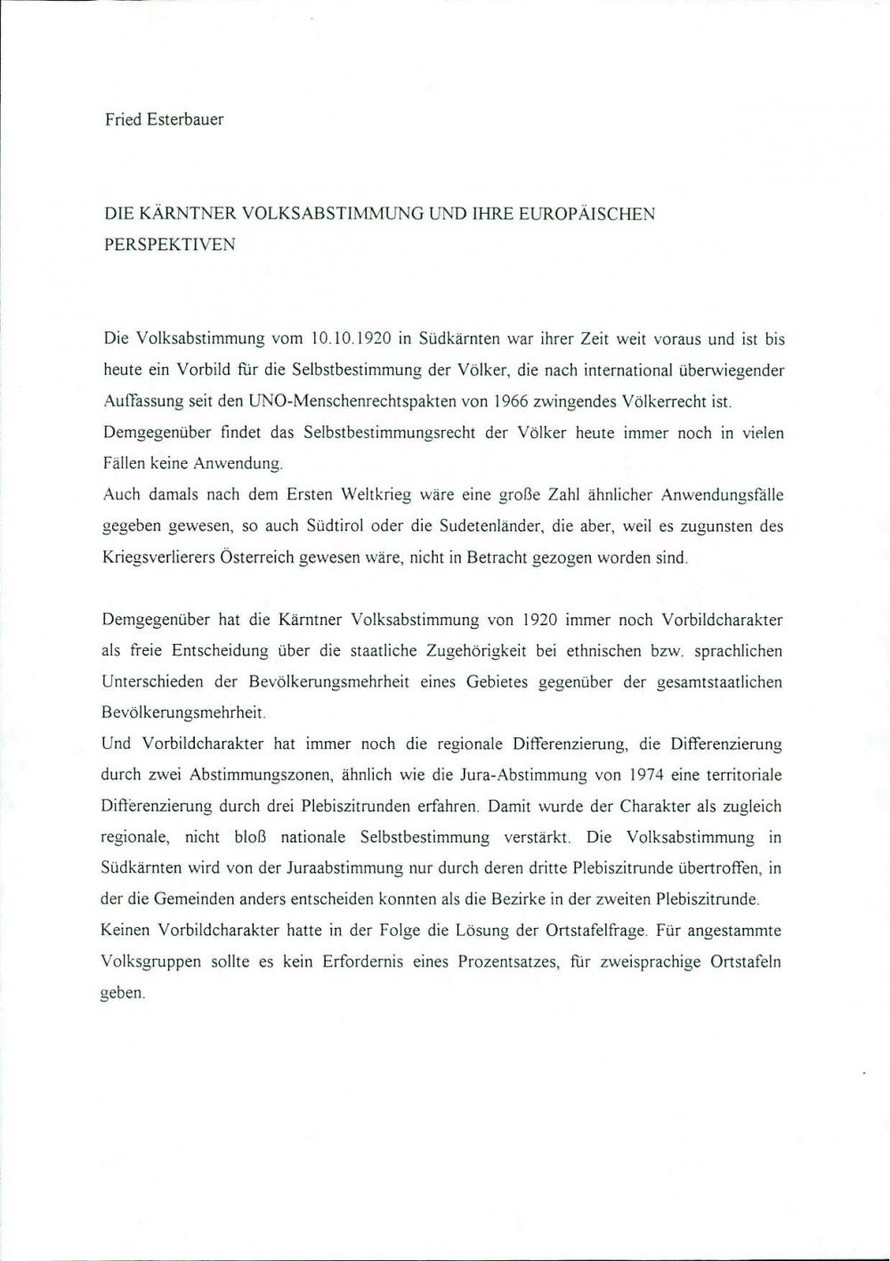 Die Kärntner Volksabstimmung und ihre europäischen Perspektiven