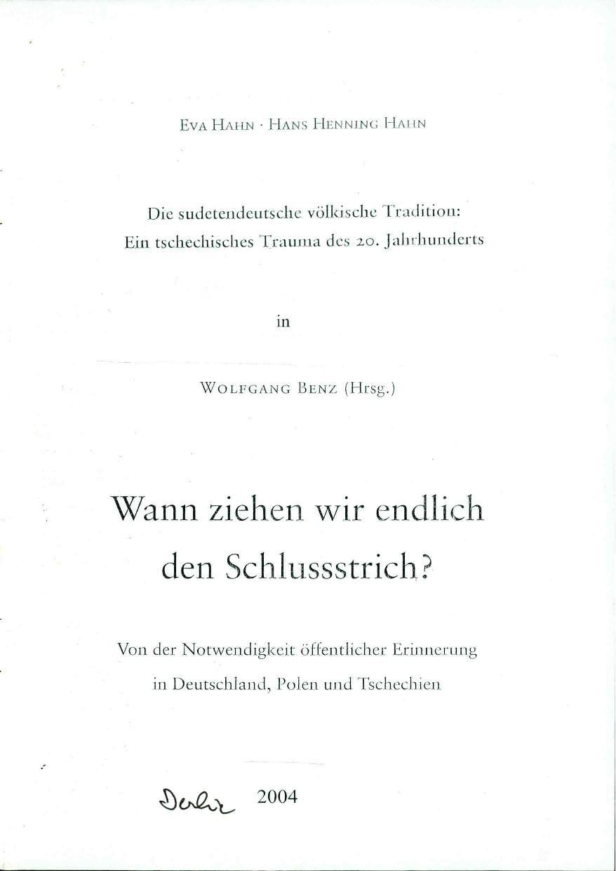Die sudetendeutsche völkische Tradition: Ein tschechisches Trauma des 20. Jahrhunderts