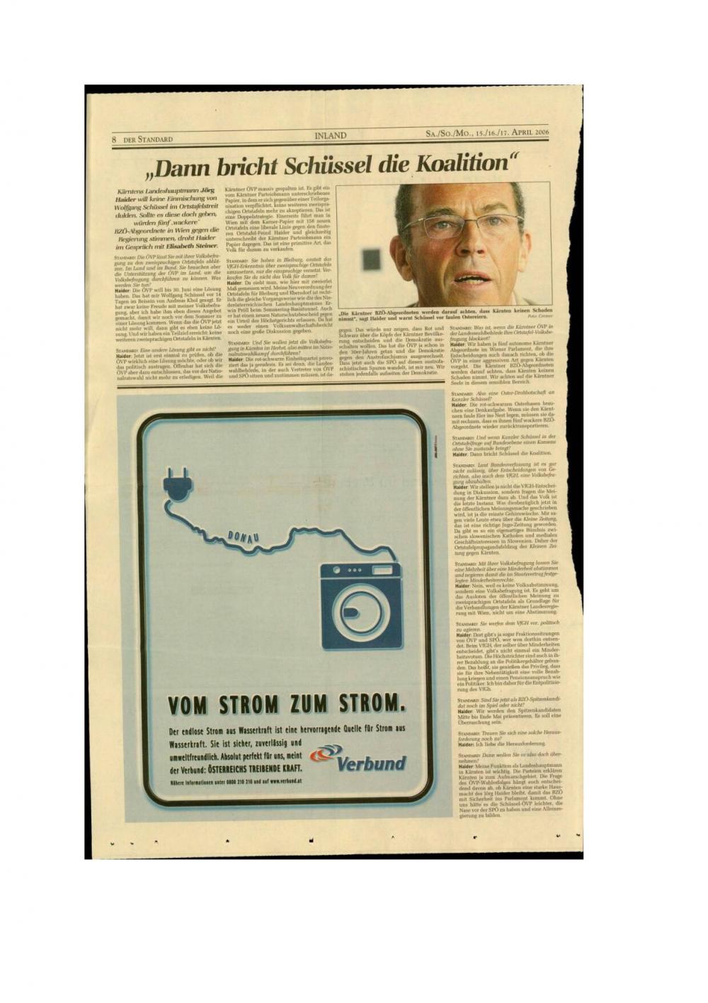 "Dann bricht Schüssel die Koalition"