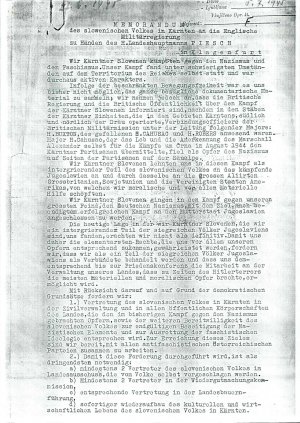 Memorandum des slowenischen Volkes in Kä...  - nosilna