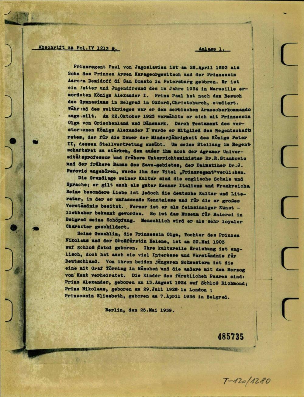 O jugoslovanskem regentu princu Pavlu Karađorđeviću