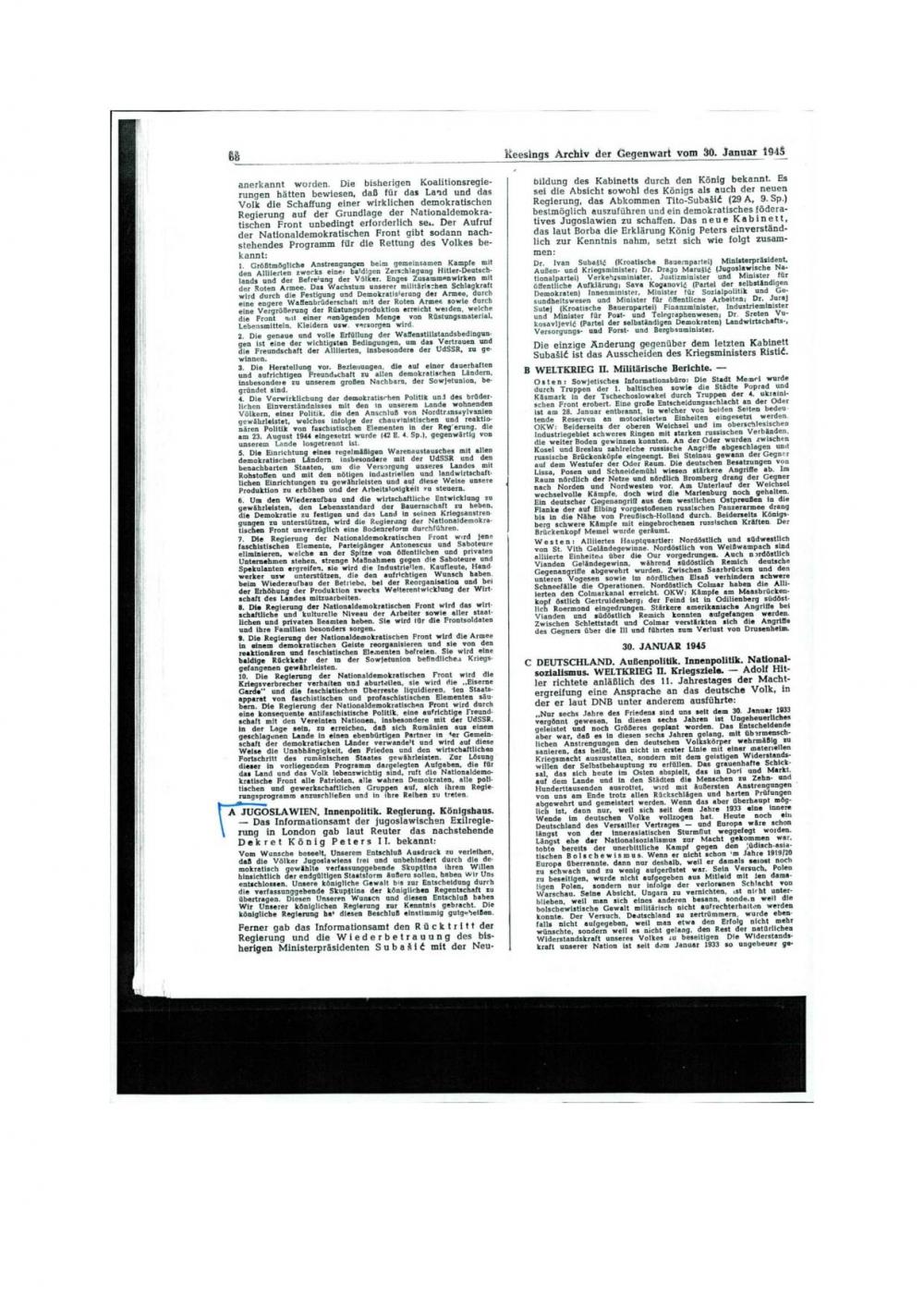 Keesings Archiv der Gegenwart - nosilna