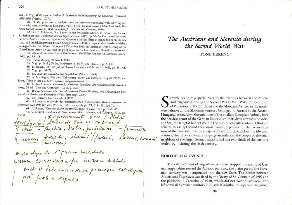 The Austrians and Slovenia during the Second World War