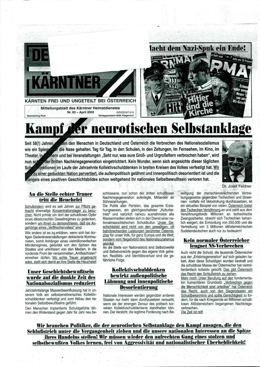 Der Kärntner Mitteilungsblatt des Kärntner Heimatdienstes