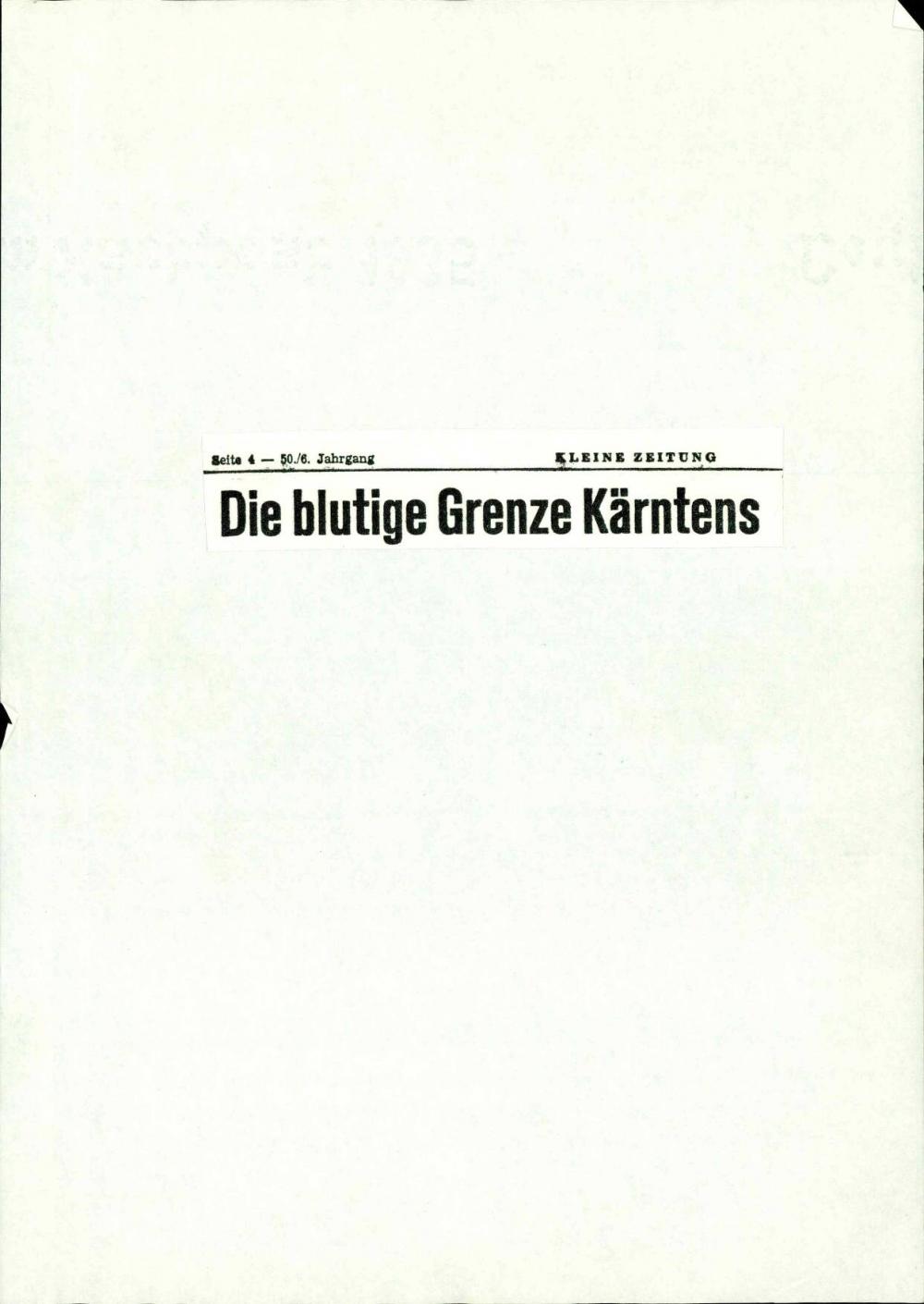 Die blutige Grenze Kärntens