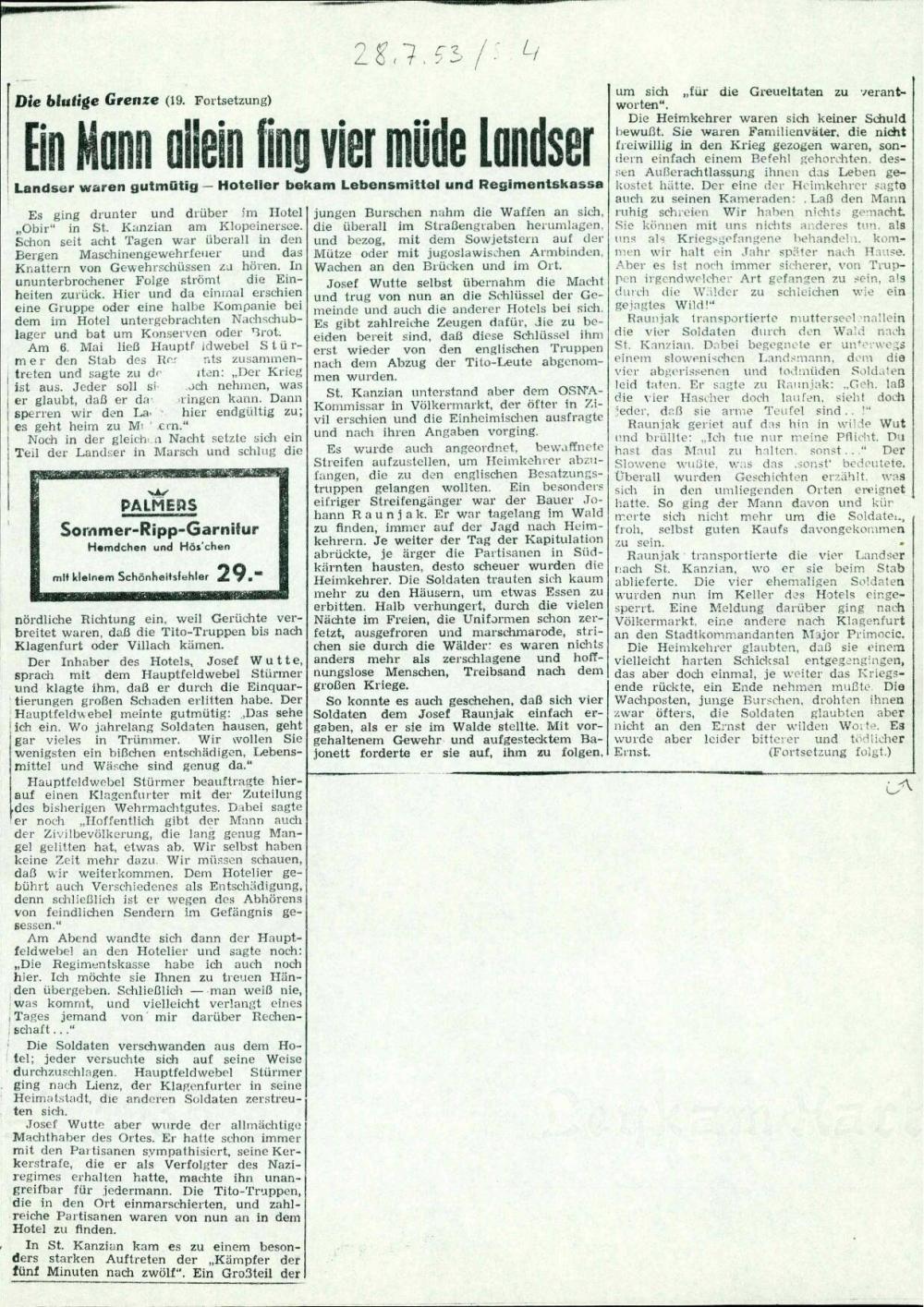 Die blutige Grenze (19. Fortsetzung): Ei... - nosilna