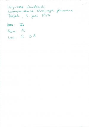 Vojvoda Windsorski – korespondenca okraj...  - nosilna