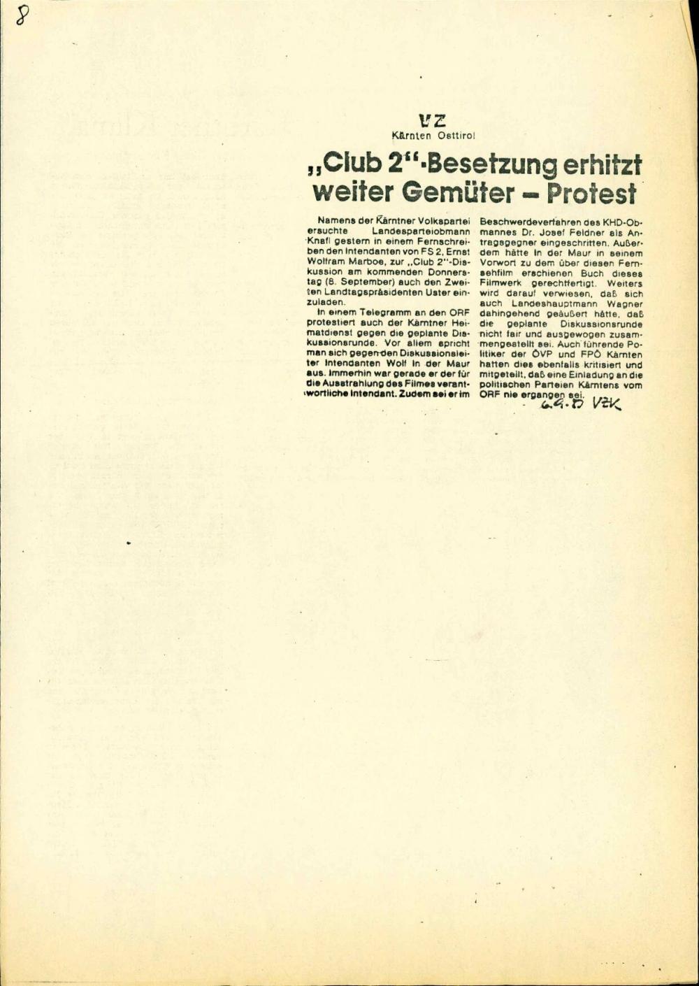 „Club 2" - Besetzung erhitzt weiter Gemüter – Protest