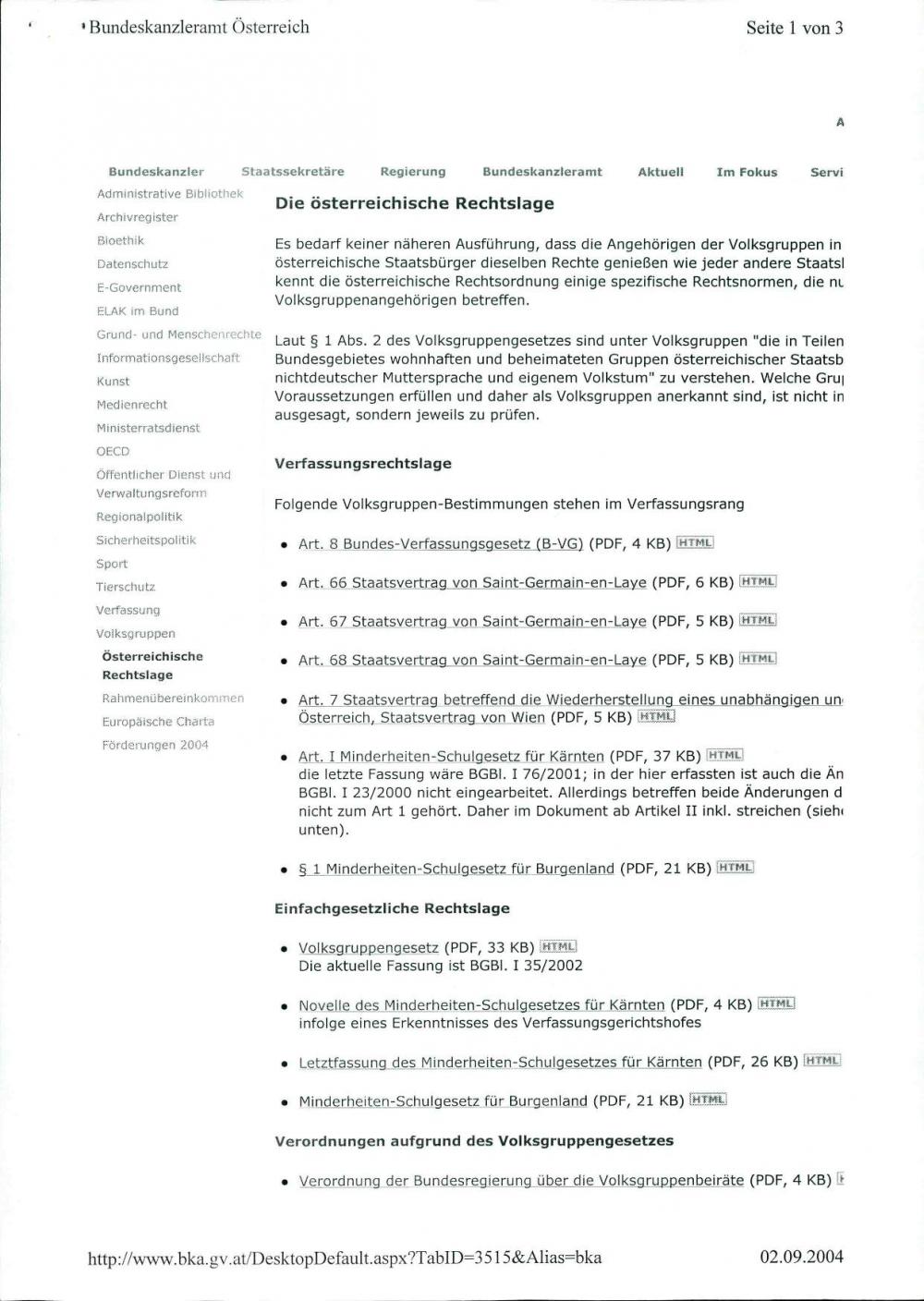 Die österreichische Rechtslage; Verfassu... - nosilna
