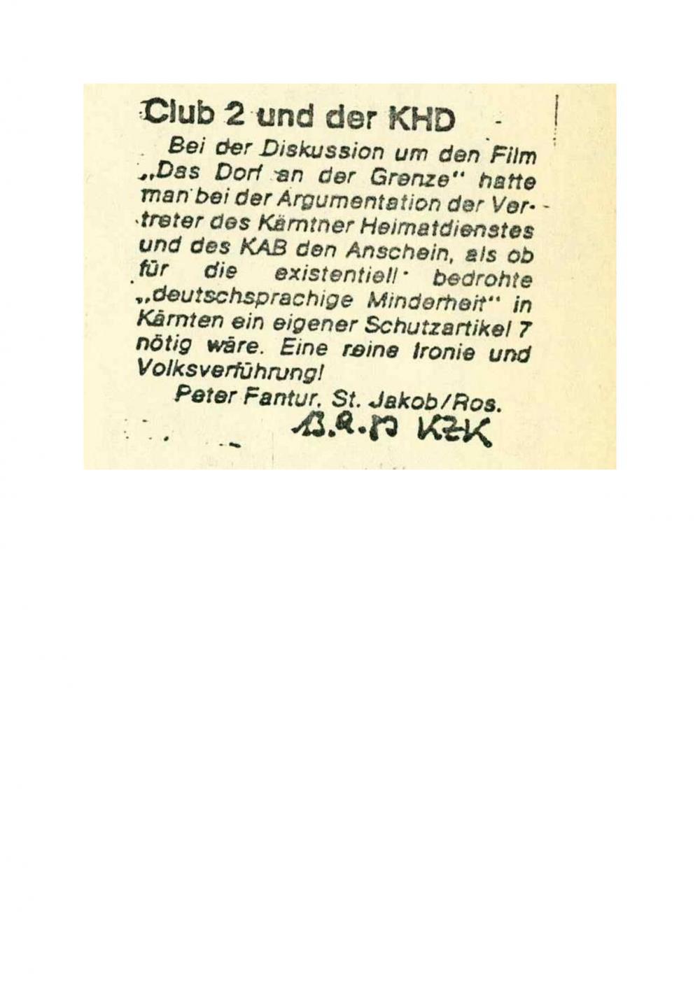 Club 2 und der KHD - nosilna