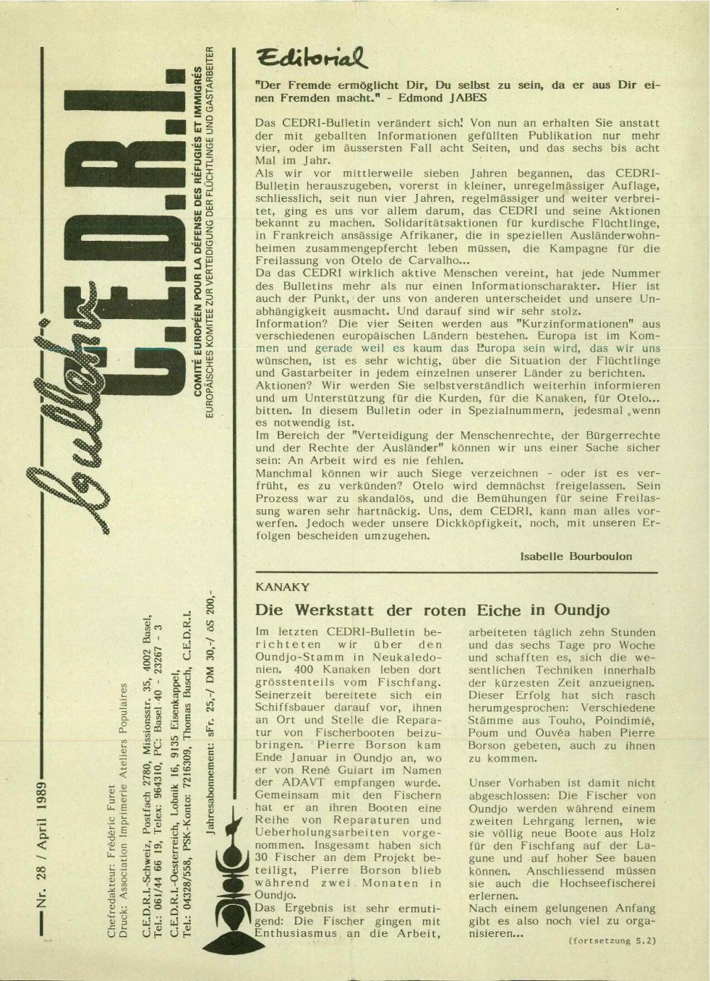 Bulletin  C. E. D. R. I., št. 28