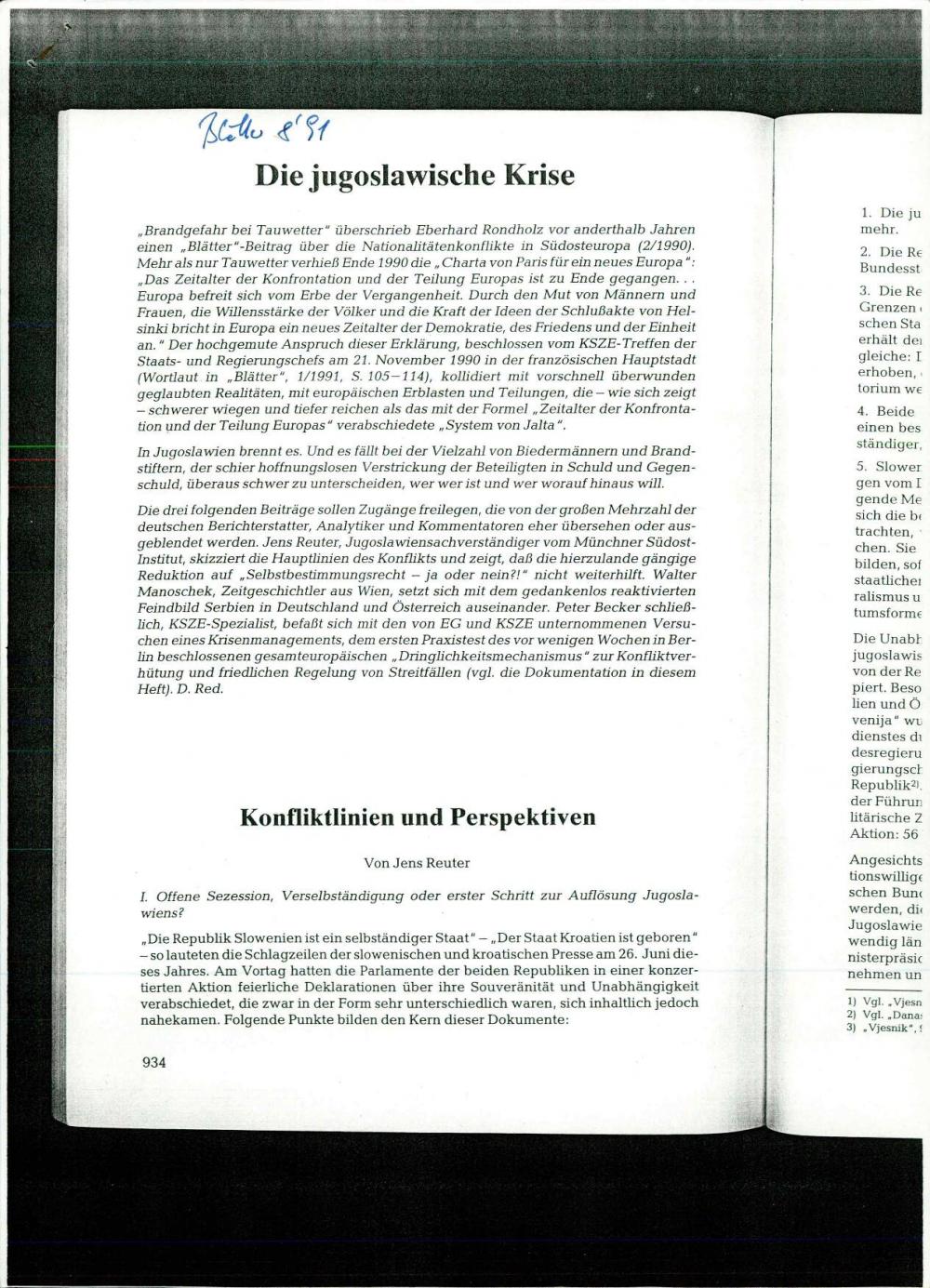 Konfliktlinien und Perspektiven - nosilna