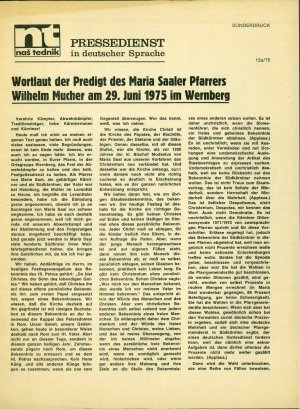 Naš tednik – Pressedienst in deutscher S...  - nosilna