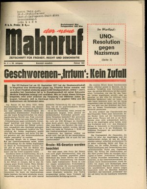 Der neue Mahnruf : Zeitschrift für Freih...  - nosilna