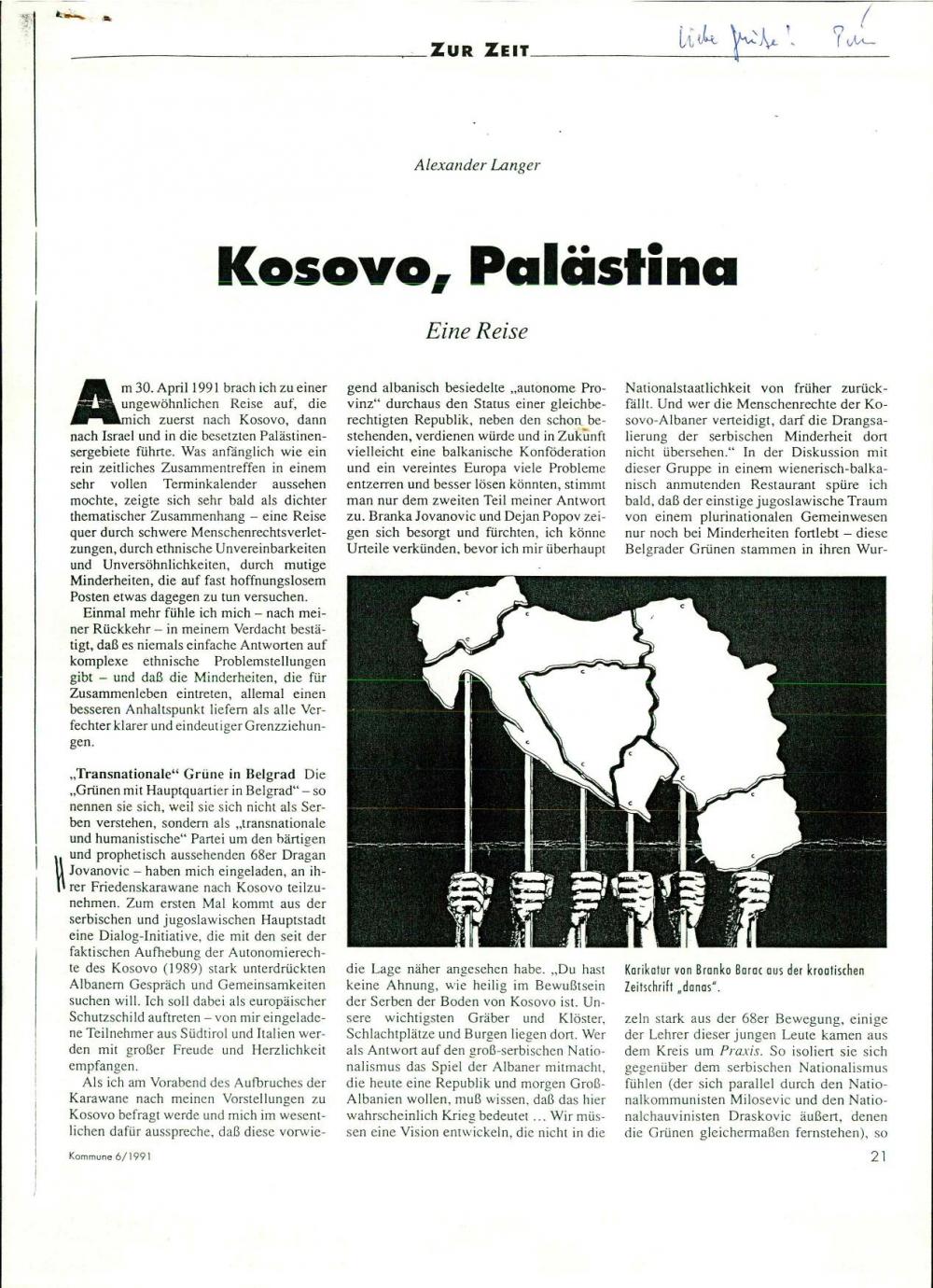 Kosovo, Palästina: Eine Reise - nosilna