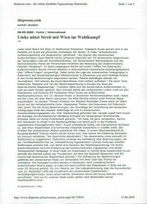 Linke nützt Streit mit Wien im Wahlkampf  - nosilna