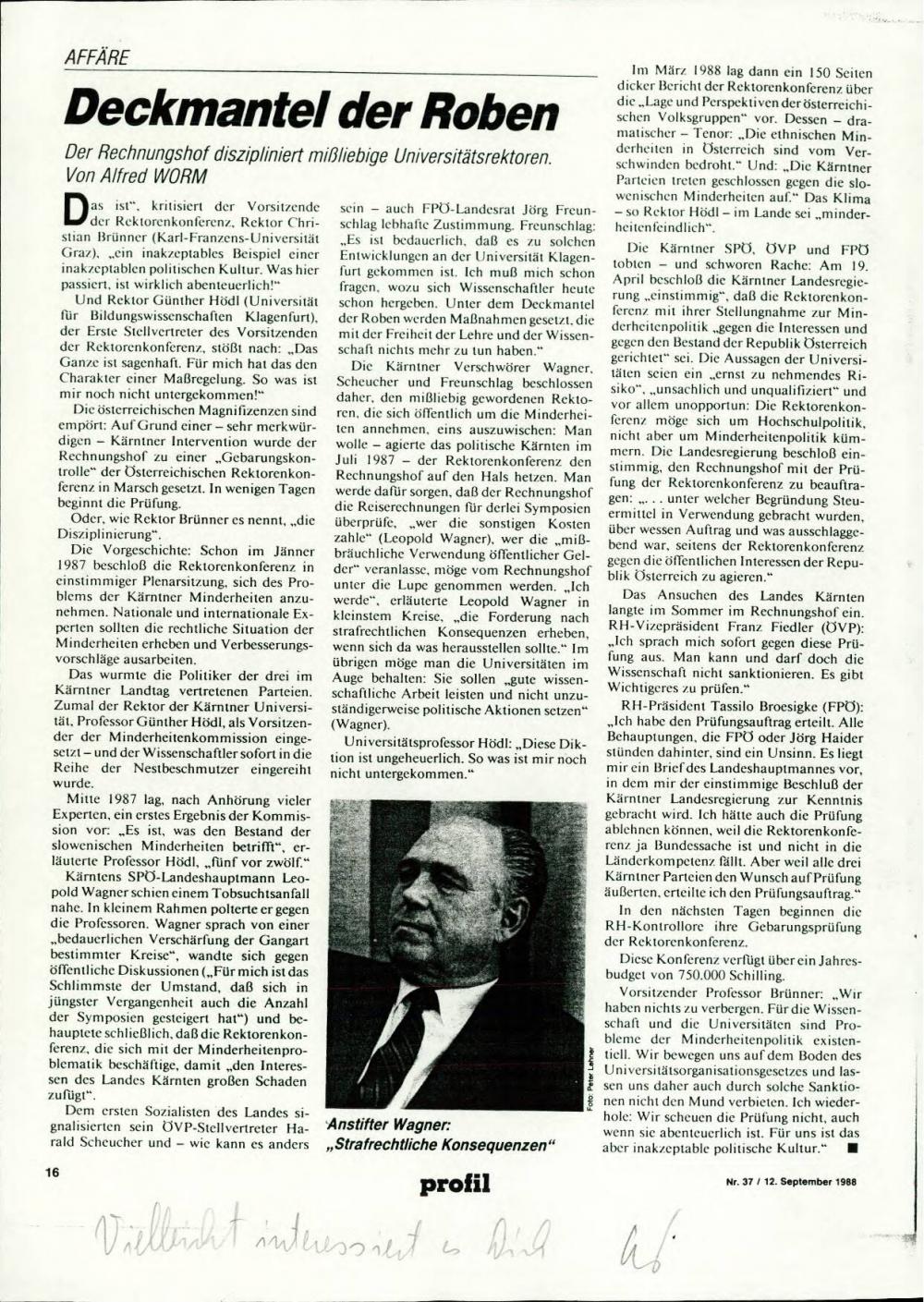 Deckmantel der Roben: Der Rechnungshof diszipliniert mißliebige Universitätsrektoren