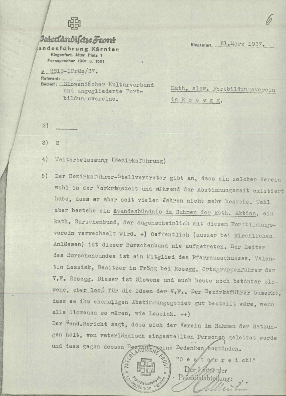 Slowenischer Kulturverband und angegliederte Fortbildungsvereine