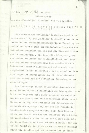 Gottscheer Deutsche – Kärntner Slowenen  - nosilna