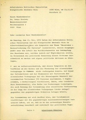 Pismo o simpoziju "Rassismus - Herausfor...  - nosilna