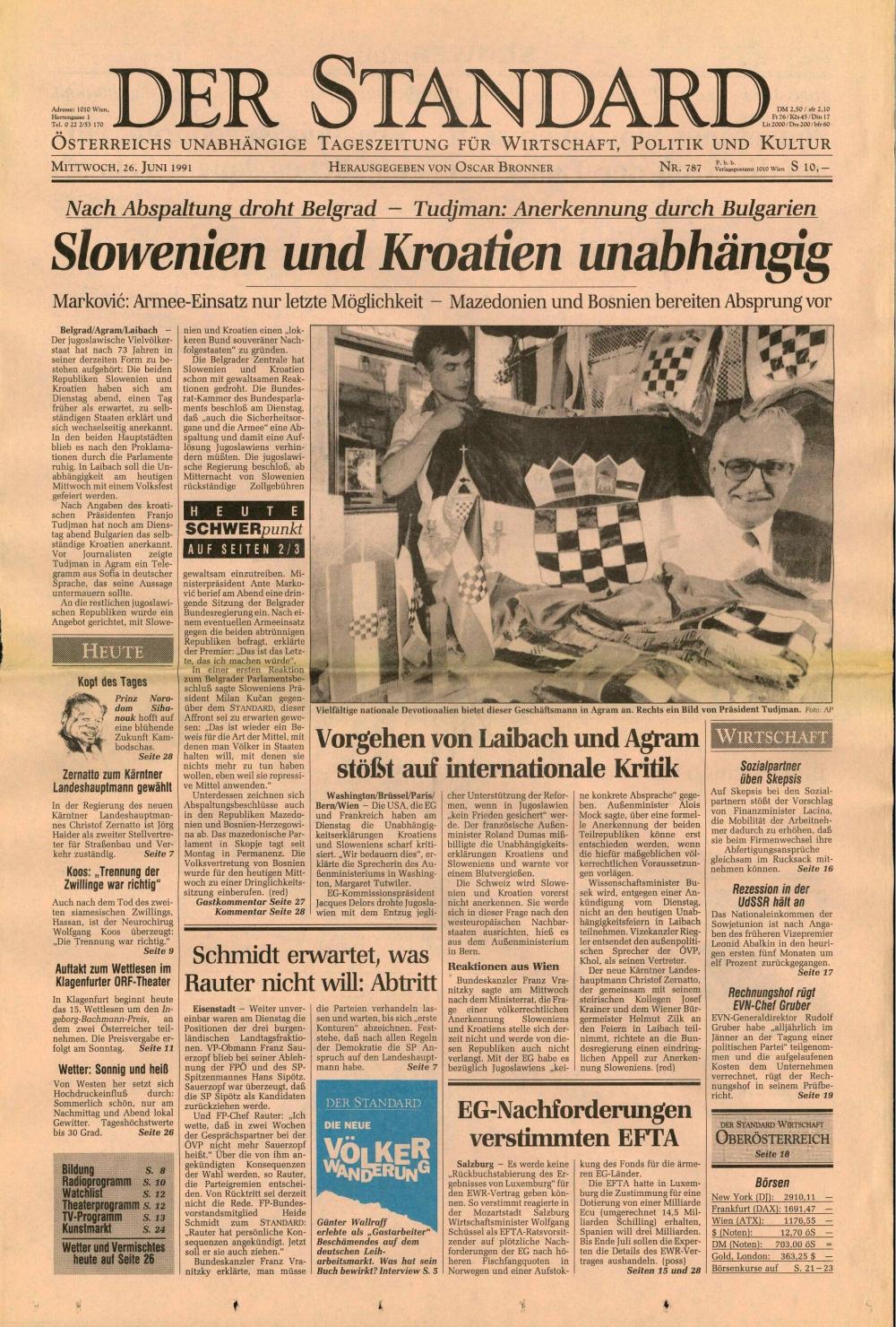 Nach Abspaltung droht Belgrad —Tudjman: ... - nosilna