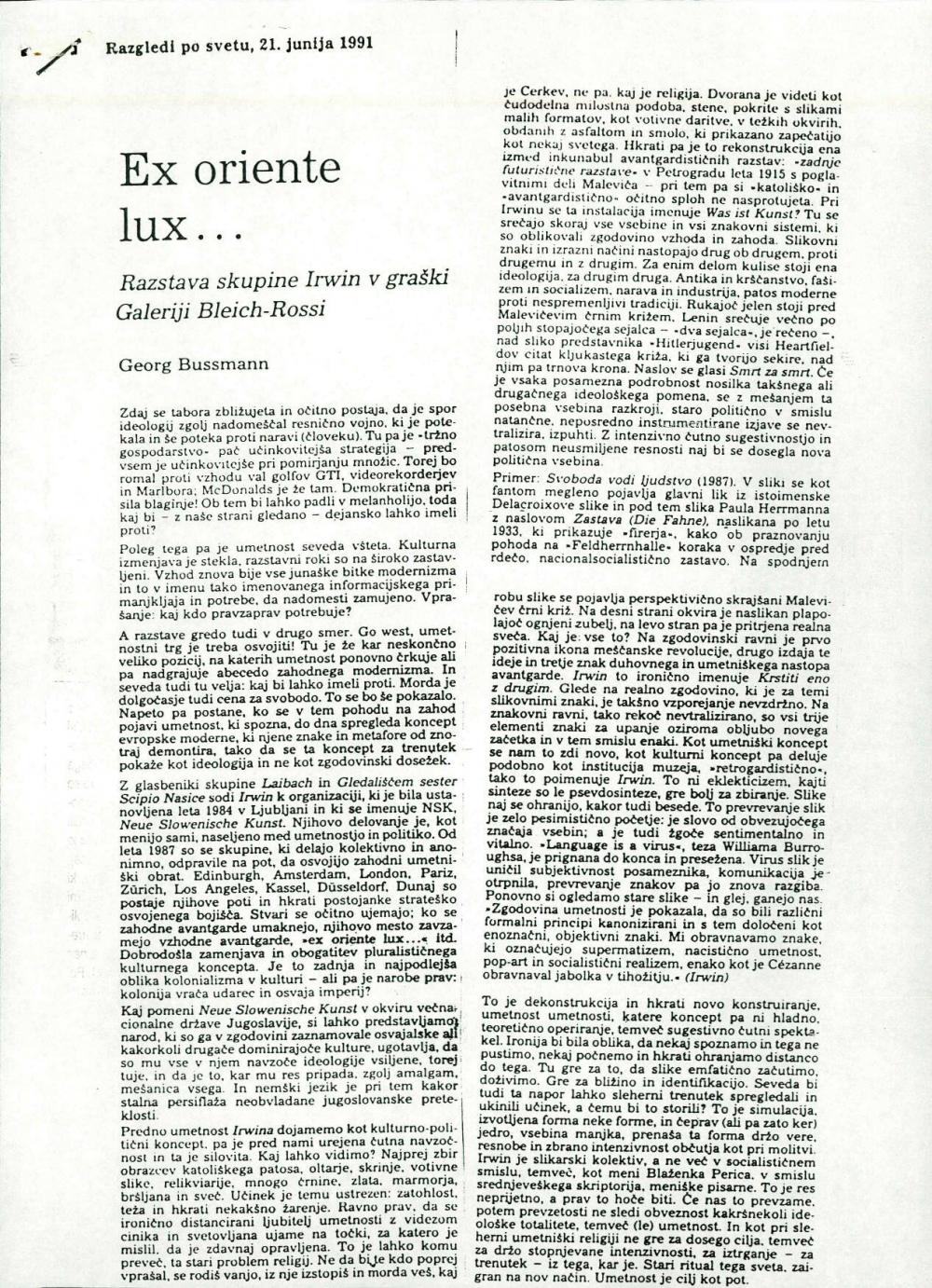 Ex Oriente lux... - nosilna