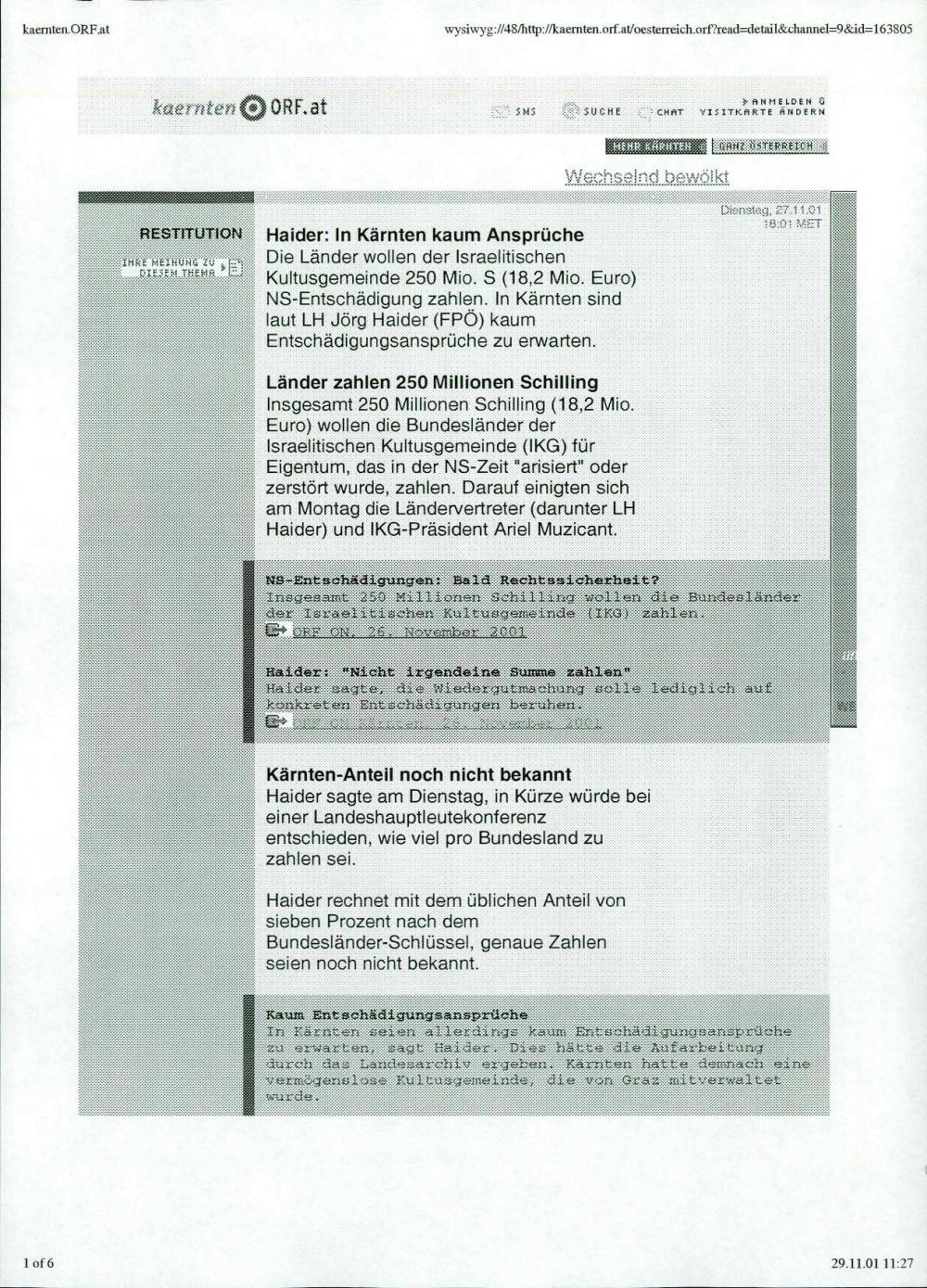 In Kärnten kaum Ansprüche - nosilna