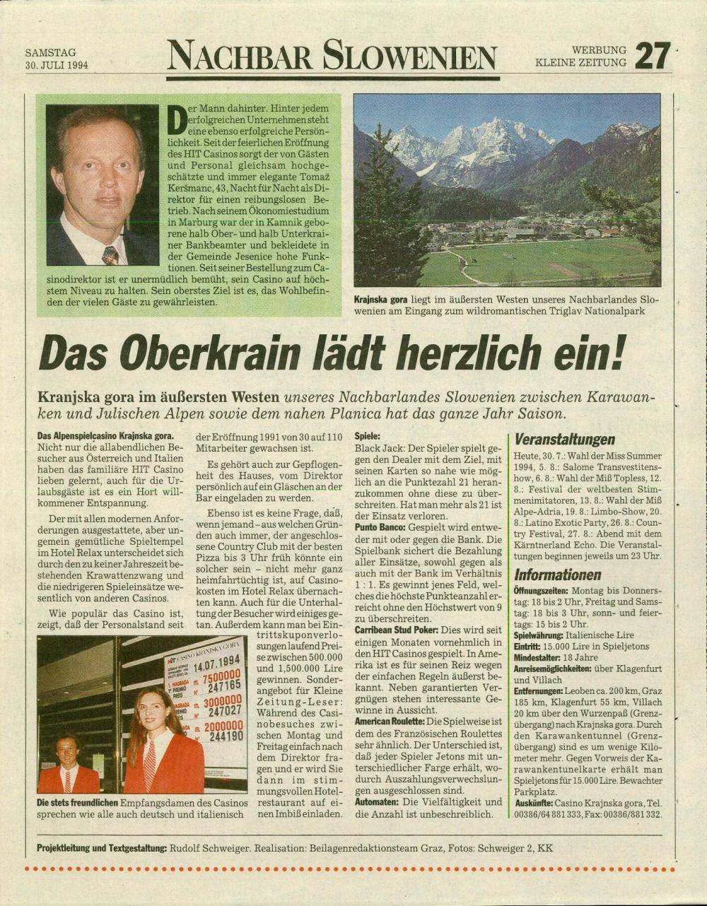 Das Oberkrain lädt herzlich ein!