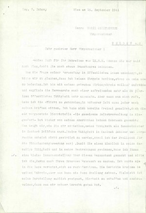 Dopis Morizu Czeitschnerju, Bürgermeiste...  - nosilna