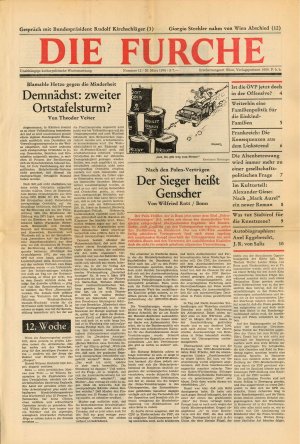 Die Furche, Nr. 12  - nosilna