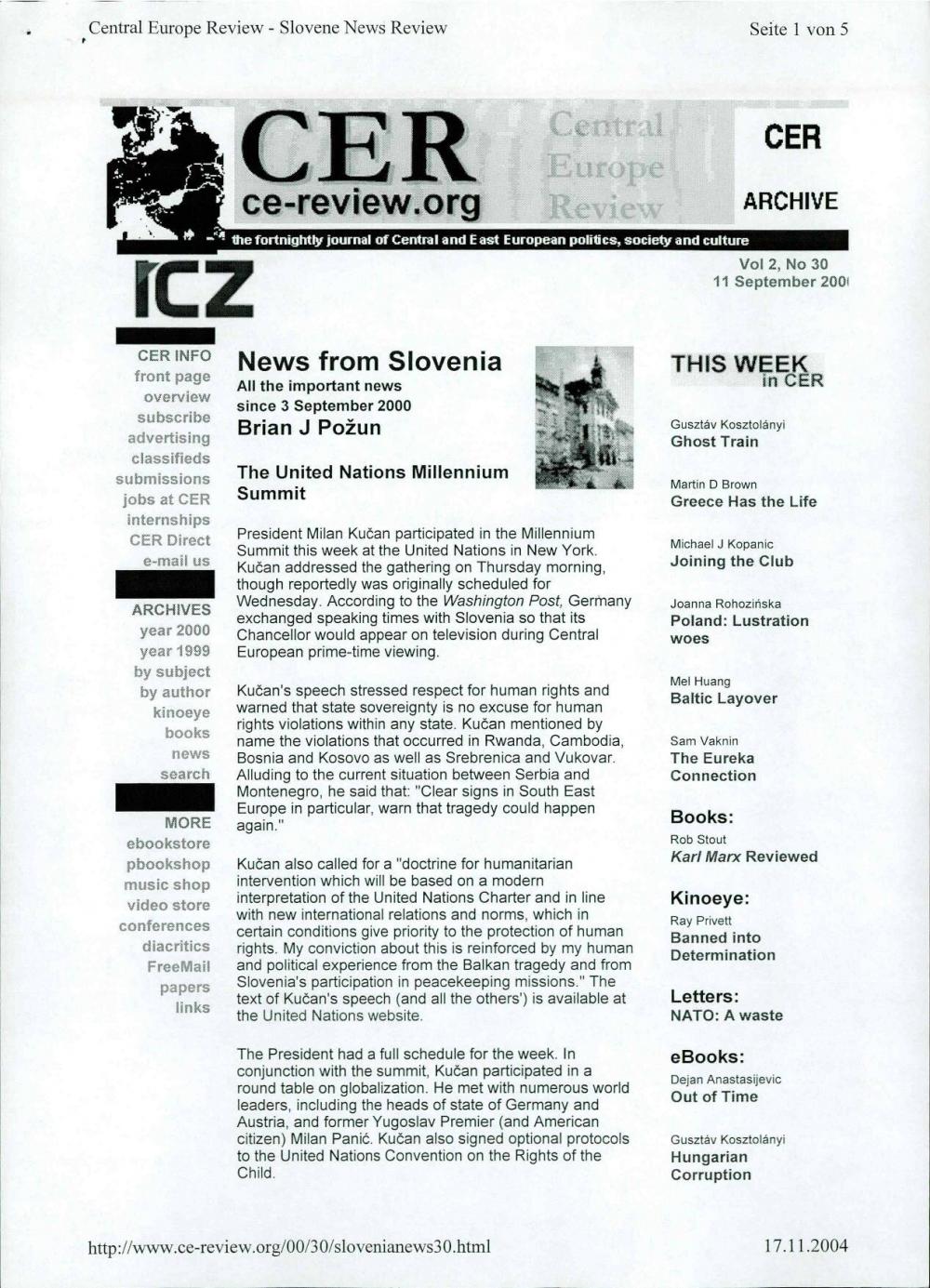 The United Nations Millennium Summit