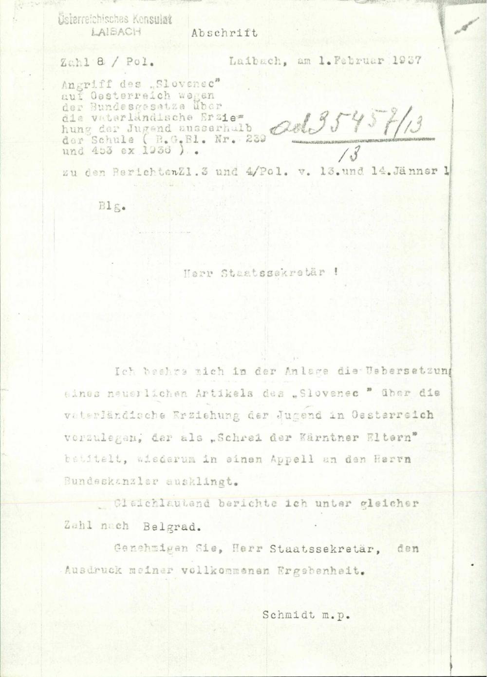 Angriff des »Slovenec« auf Österreich we... - nosilna