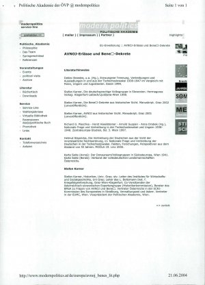 AVNOJ-Erlässe und Beneš-Dekrete (Literat...  - nosilna