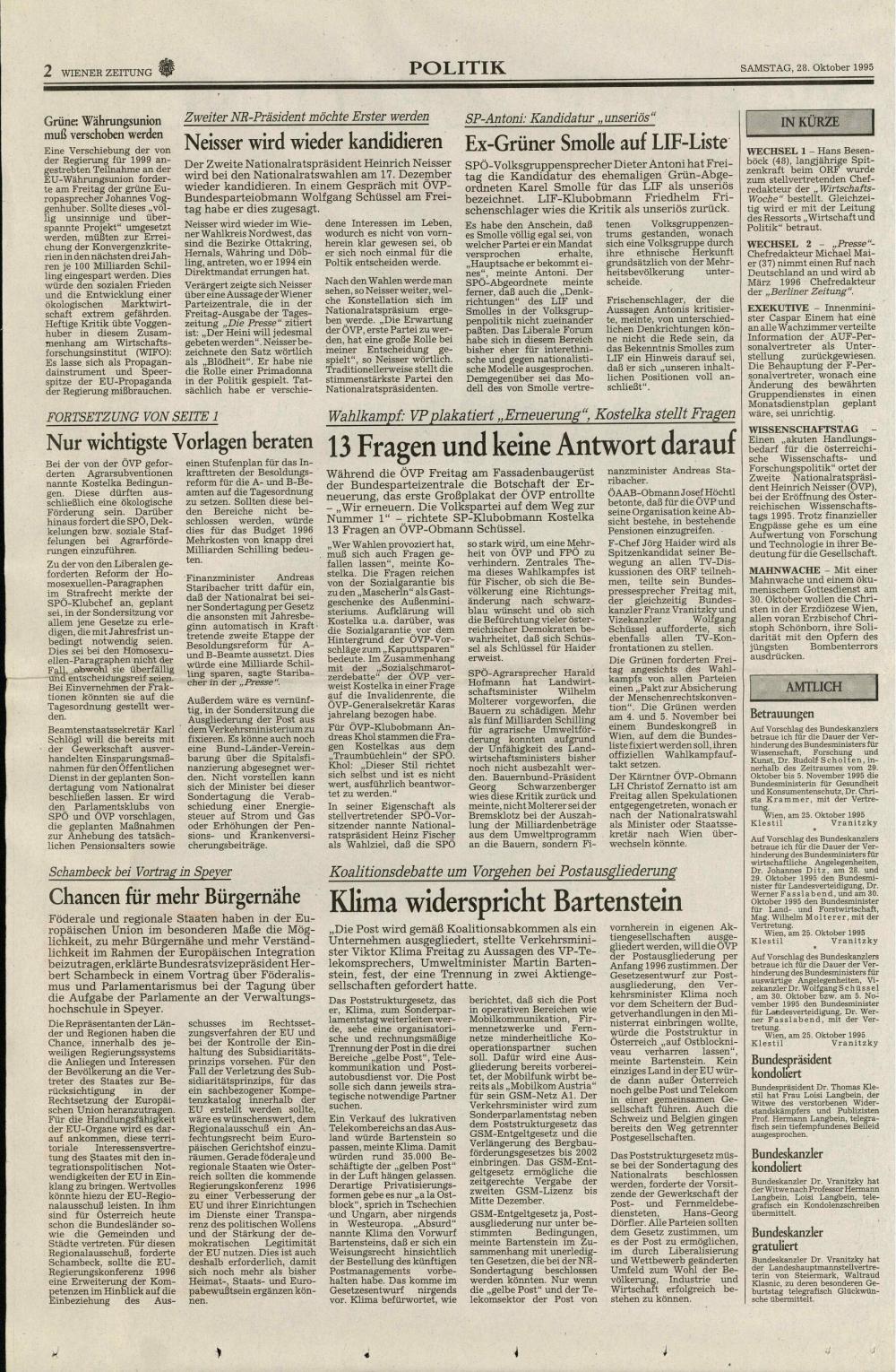 Ex-Grüner Smolle auf LIF-Liste