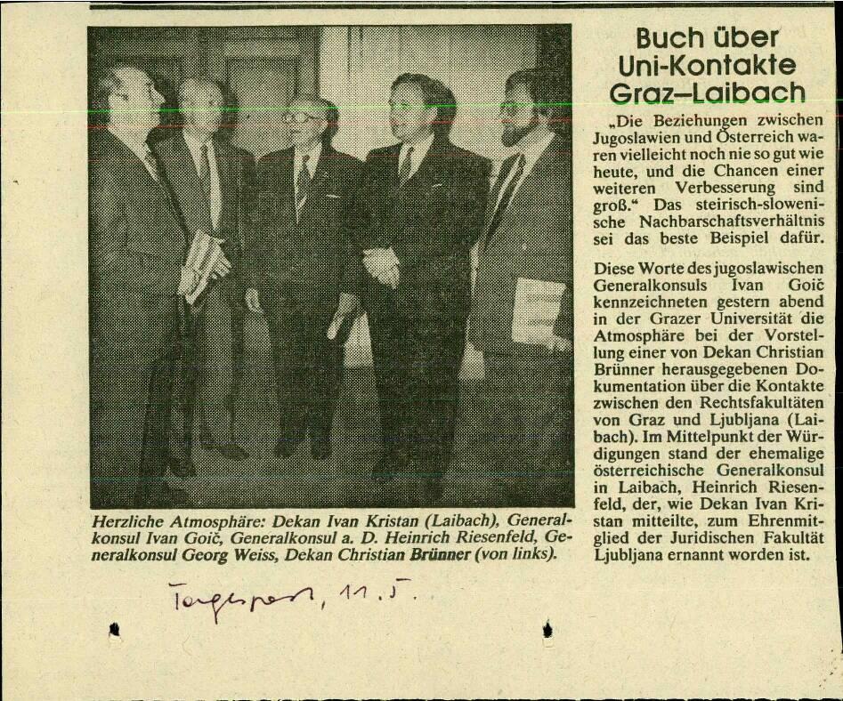 Buch über Uni-Kontakte Graz-Laibach - nosilna