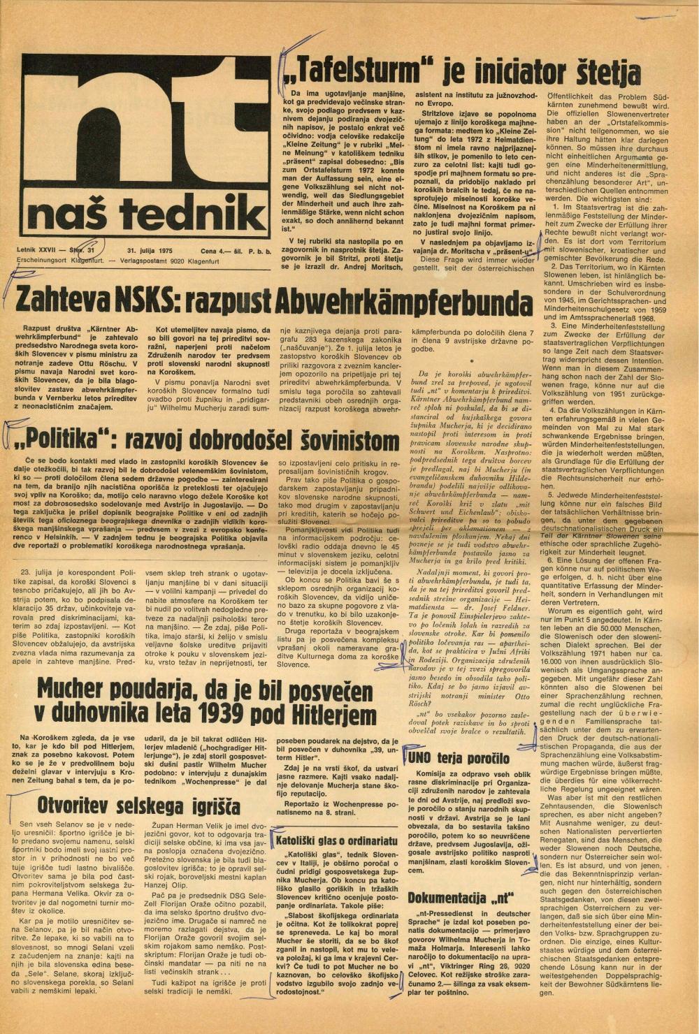 Naš tednik, št. 31