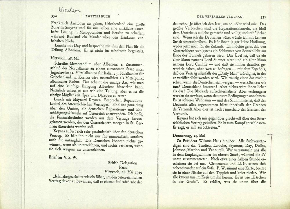 Zweites Buch -  Der Versailler Vertrag