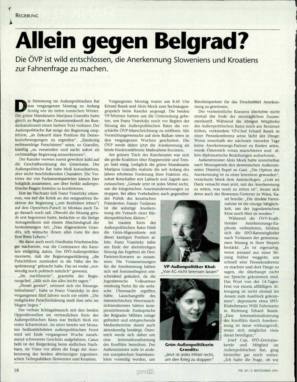 Allein gegen Belgrad?