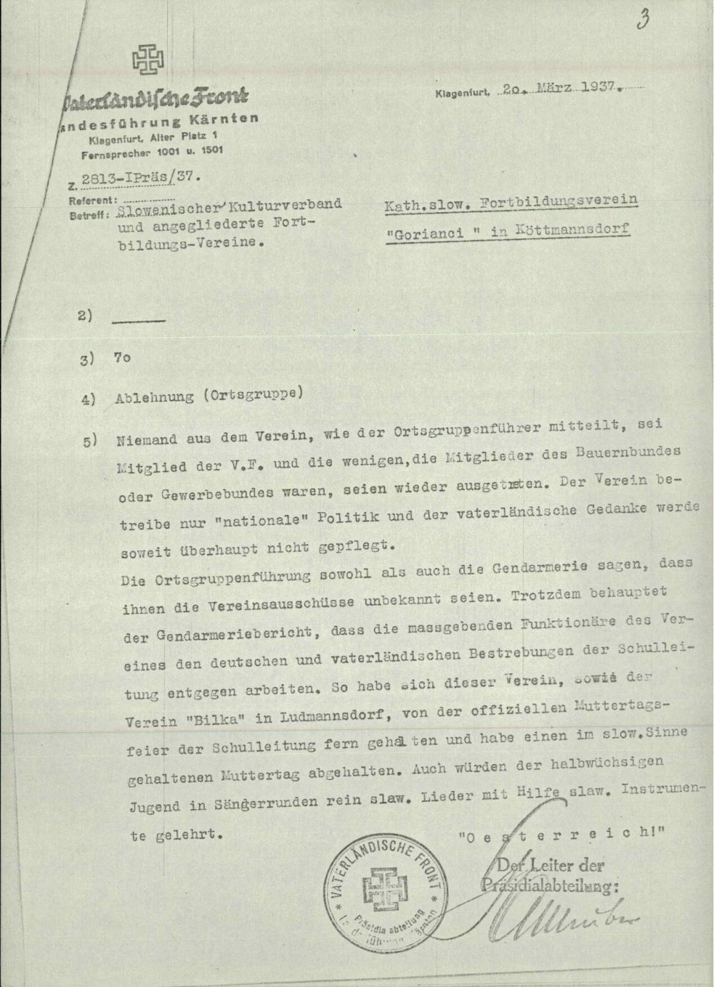 Slowenischer Kulturverband und angeglied... - nosilna