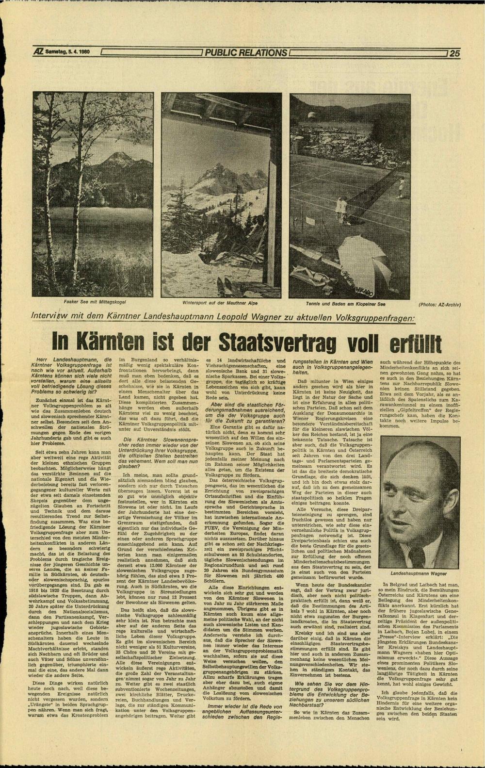 In Kärnten ist der Staatsvertrag voll erfüllt