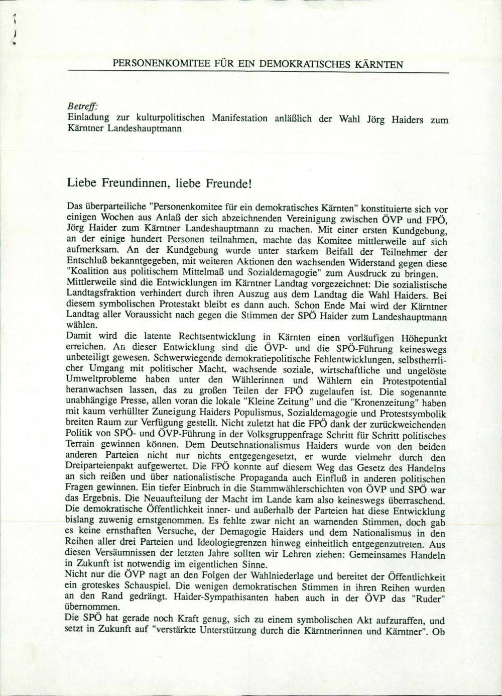 Einladung zur kulturpolitischen Manifest... - nosilna