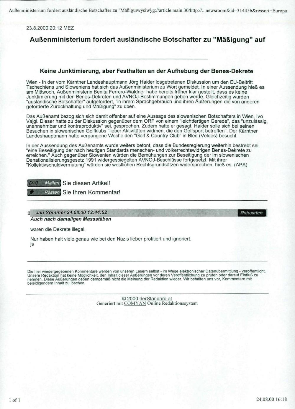 Außenministerium fordert ausländische Botschafter zu "Mäßigung" auf