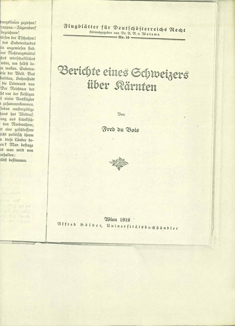 Berichte eines Schweizers über Kärnten
