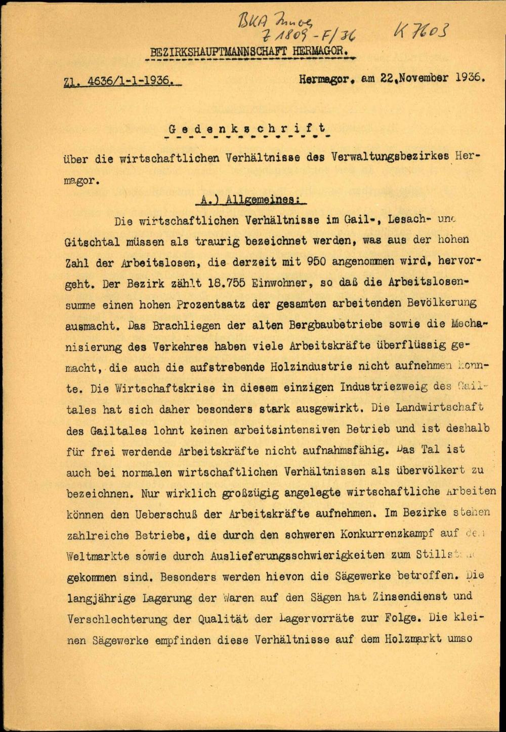 Bezirkshauptmannschaft Hermagor - Gedenkschrift